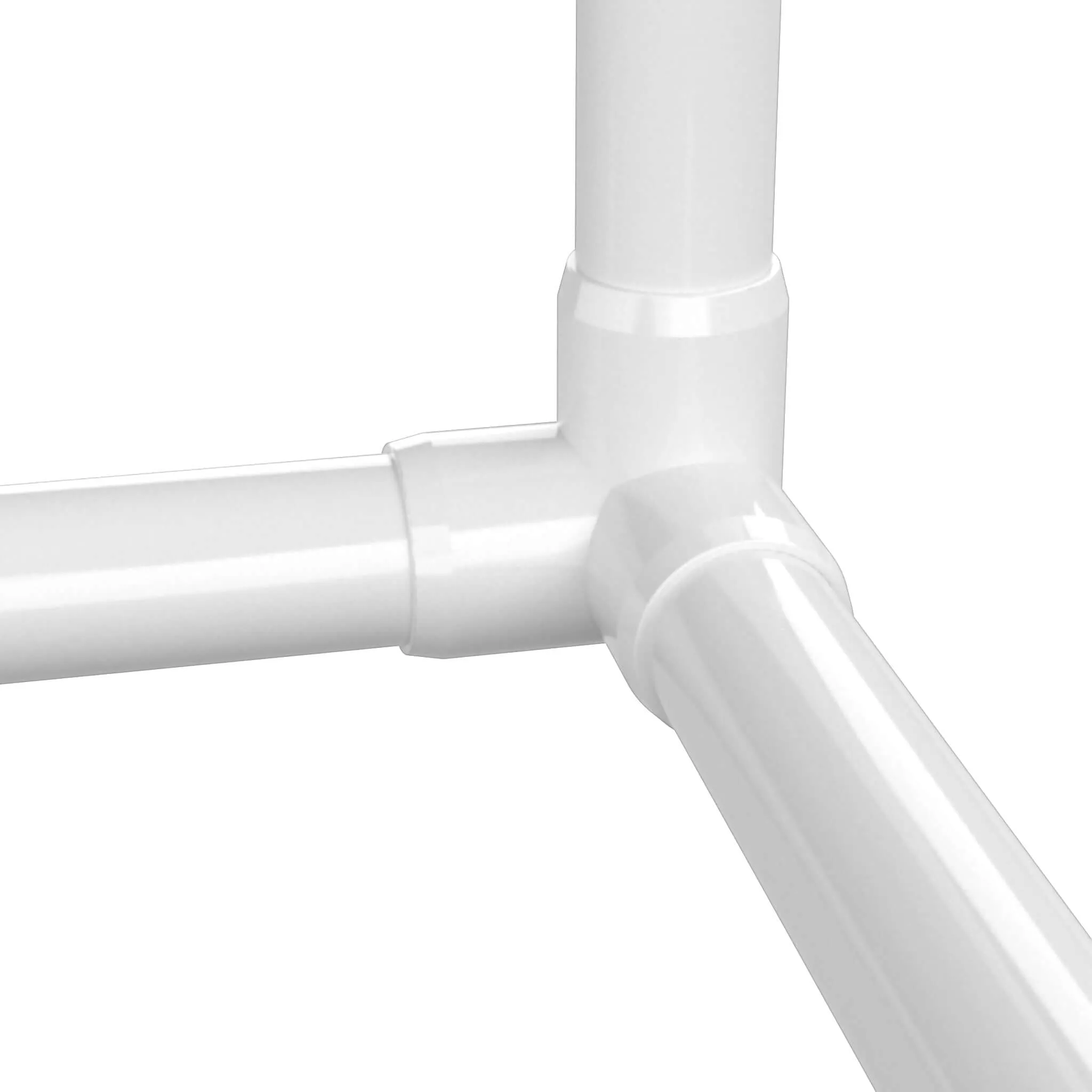 1 in. 3-Way PVC Elbow Fitting, Furniture Grade  - White