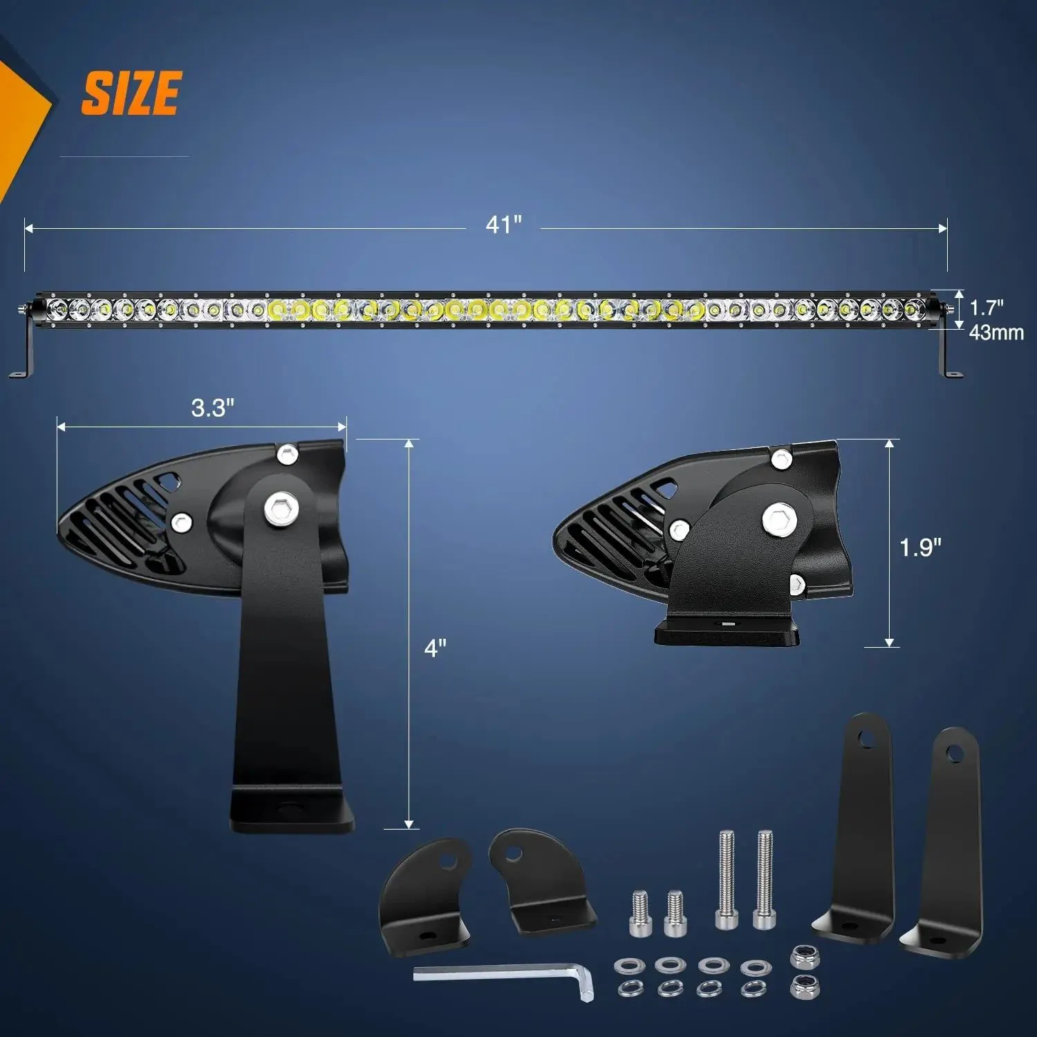 41 Inch 200W 20000LM Slim Spot Flood LED Light Bar