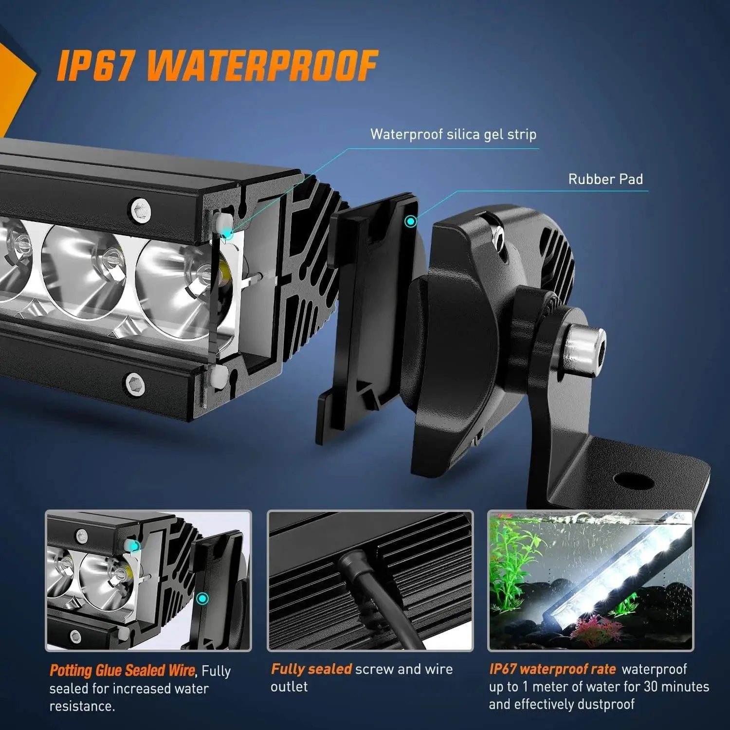 41 Inch 200W 20000LM Slim Spot Flood LED Light Bar