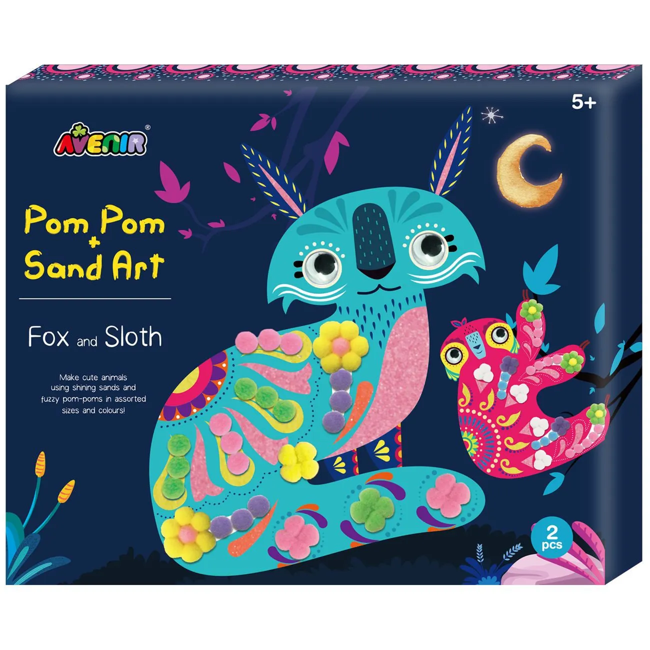 Avenir Fox And Sloth Pom Pom   Sand Art