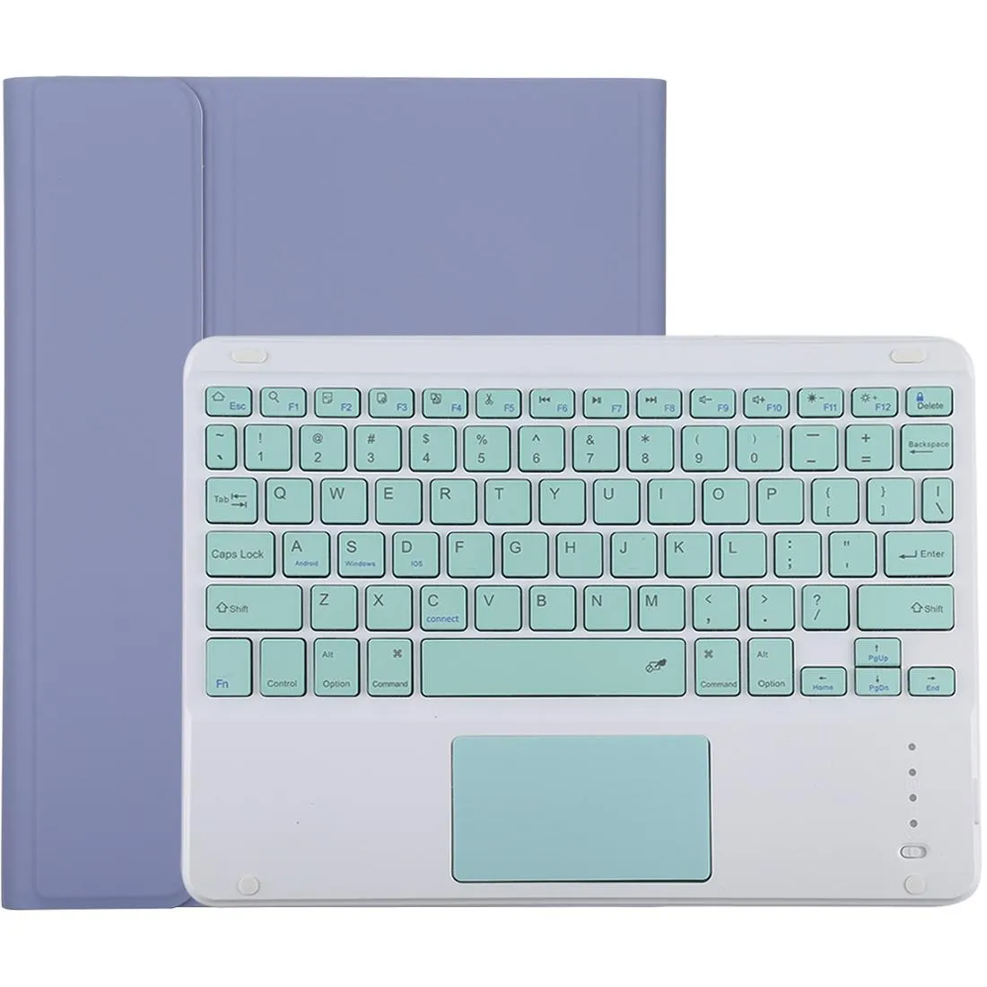 Bluetooth Keyboard & Tablet Case For Ipad 10.2 / Ipad Air 2019 - Detachable Touch Pad Pen Slot Holder - Microfiber Leather