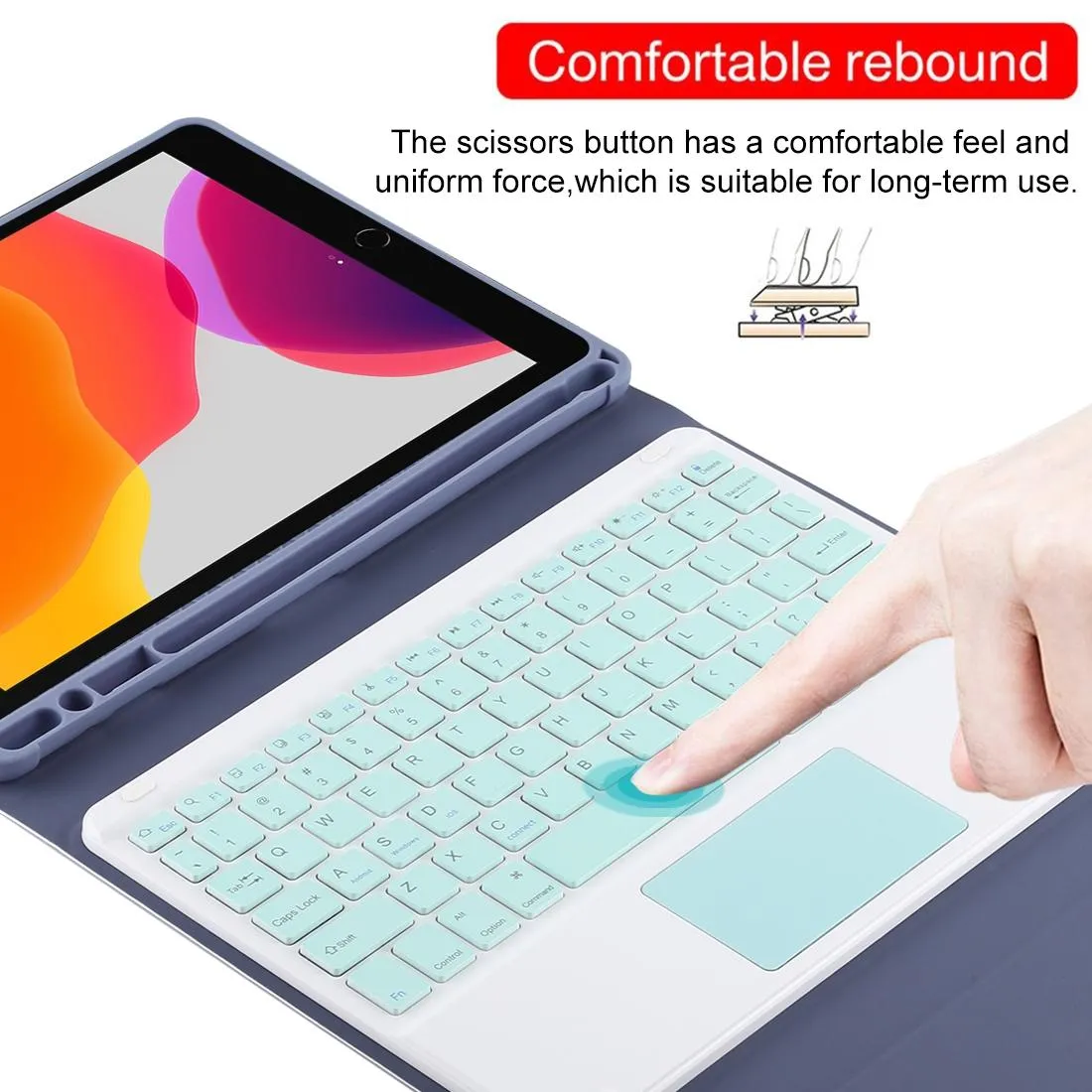 Bluetooth Keyboard & Tablet Case For Ipad 10.2 / Ipad Air 2019 - Detachable Touch Pad Pen Slot Holder - Microfiber Leather