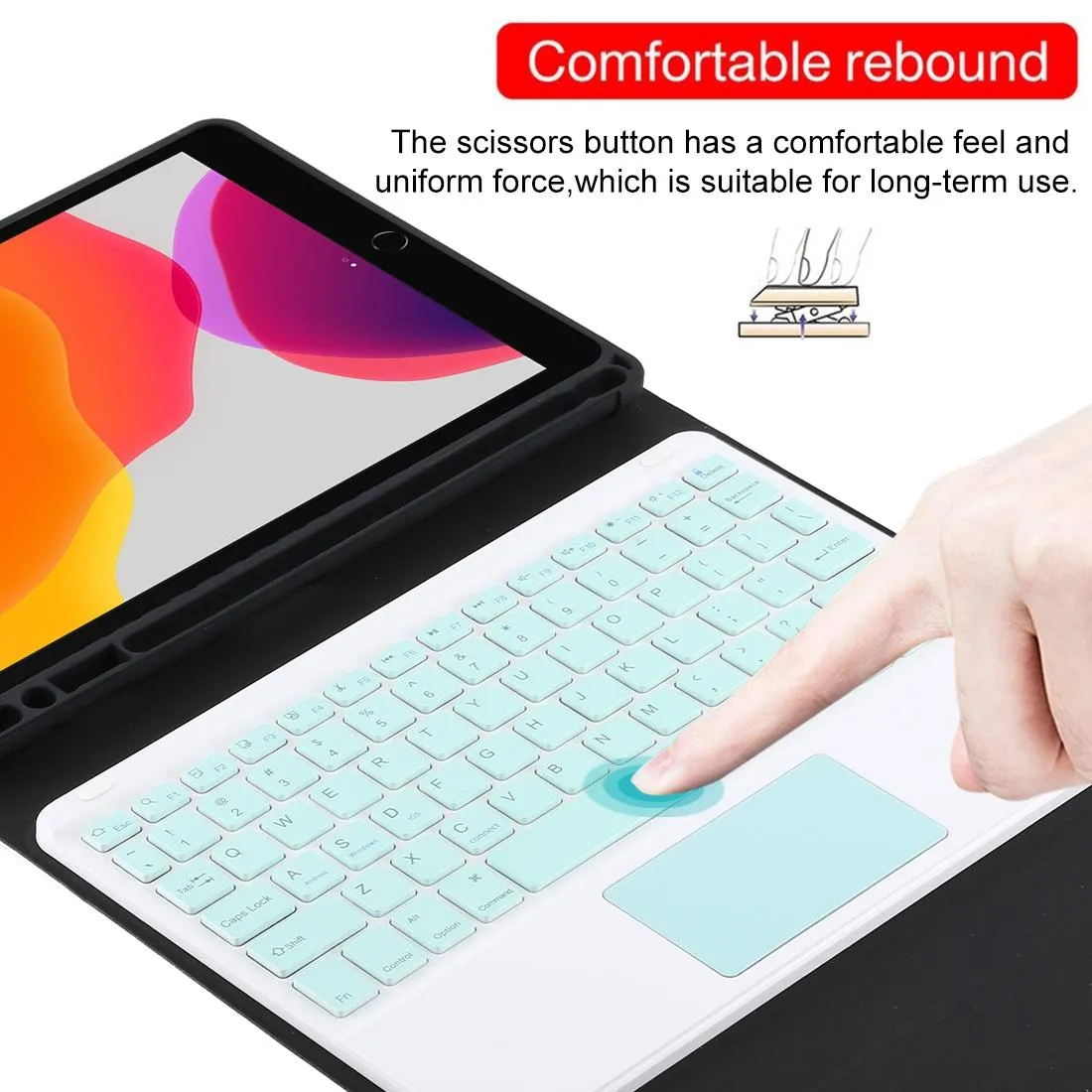 Bluetooth Keyboard & Tablet Case For Ipad 10.2 / Ipad Air 2019 - Detachable Touch Pad Pen Slot Holder - Microfiber Leather