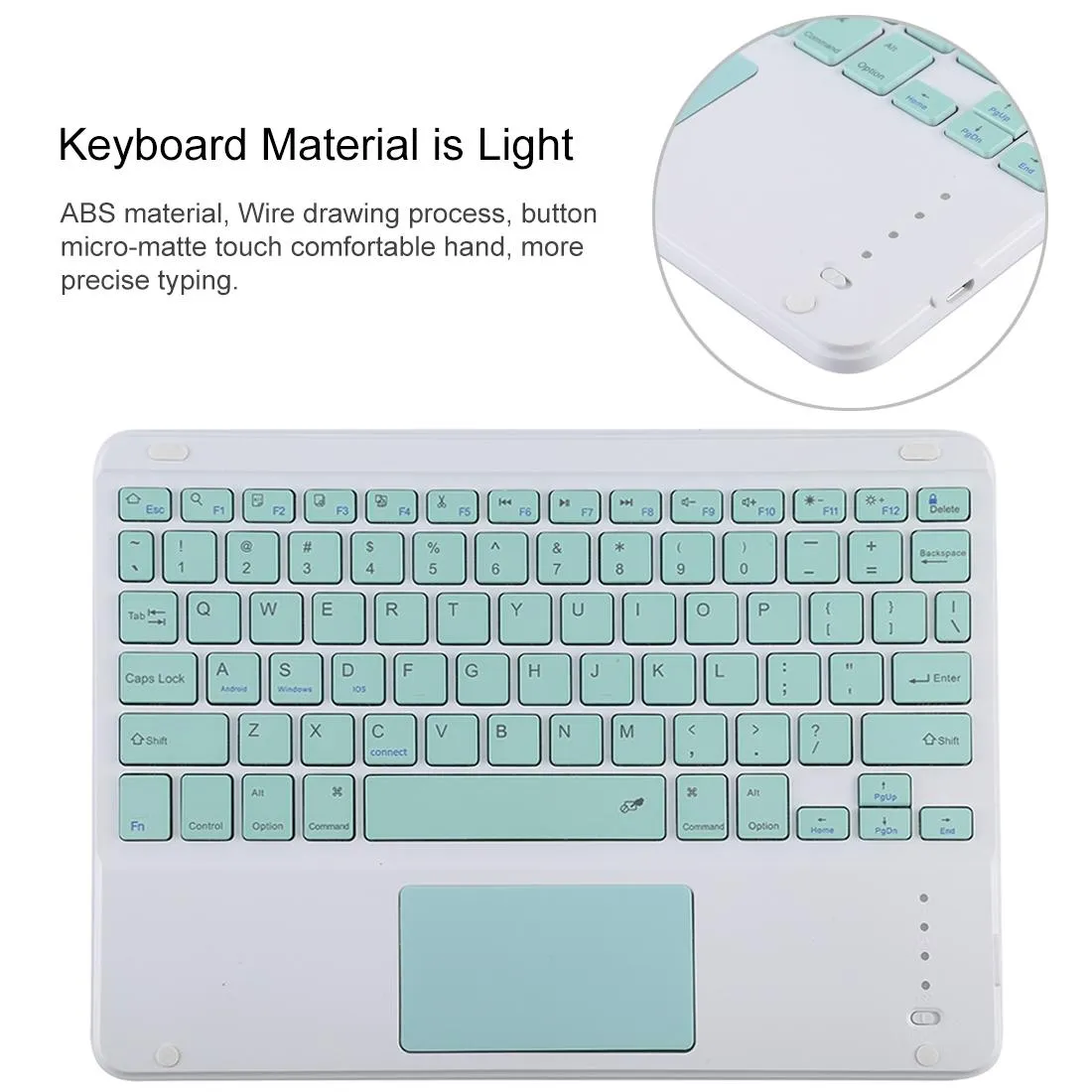 Bluetooth Keyboard & Tablet Case For Ipad 10.2 / Ipad Air 2019 - Detachable Touch Pad Pen Slot Holder - Microfiber Leather