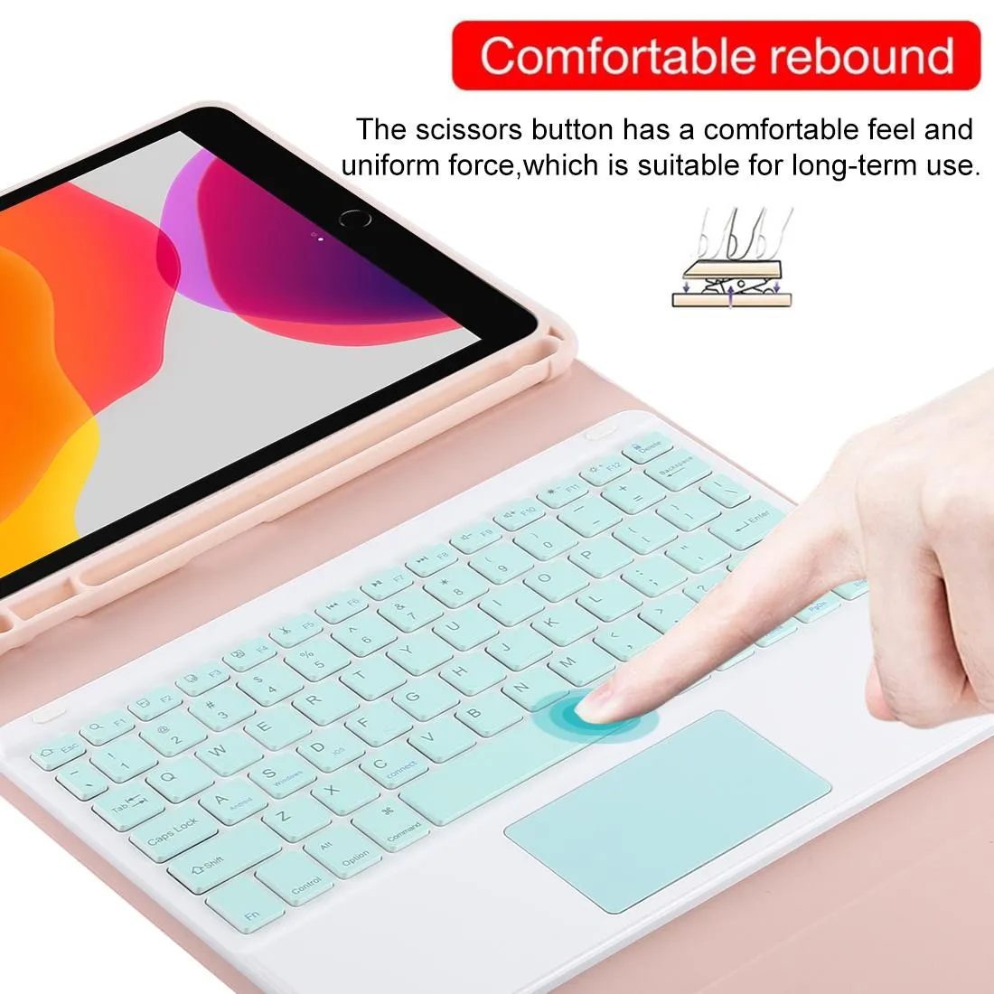 Bluetooth Keyboard & Tablet Case For Ipad 10.2 / Ipad Air 2019 - Detachable Touch Pad Pen Slot Holder - Microfiber Leather