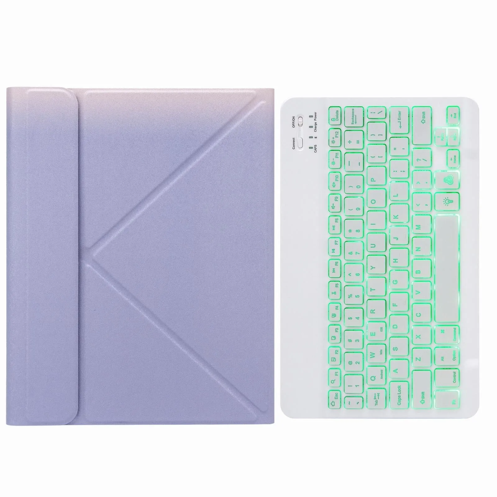 Bluetooth Keyboard Leather Case For Ipad 10.2 / 10.5 With Monochrome Backlight & Three-Fold Holder