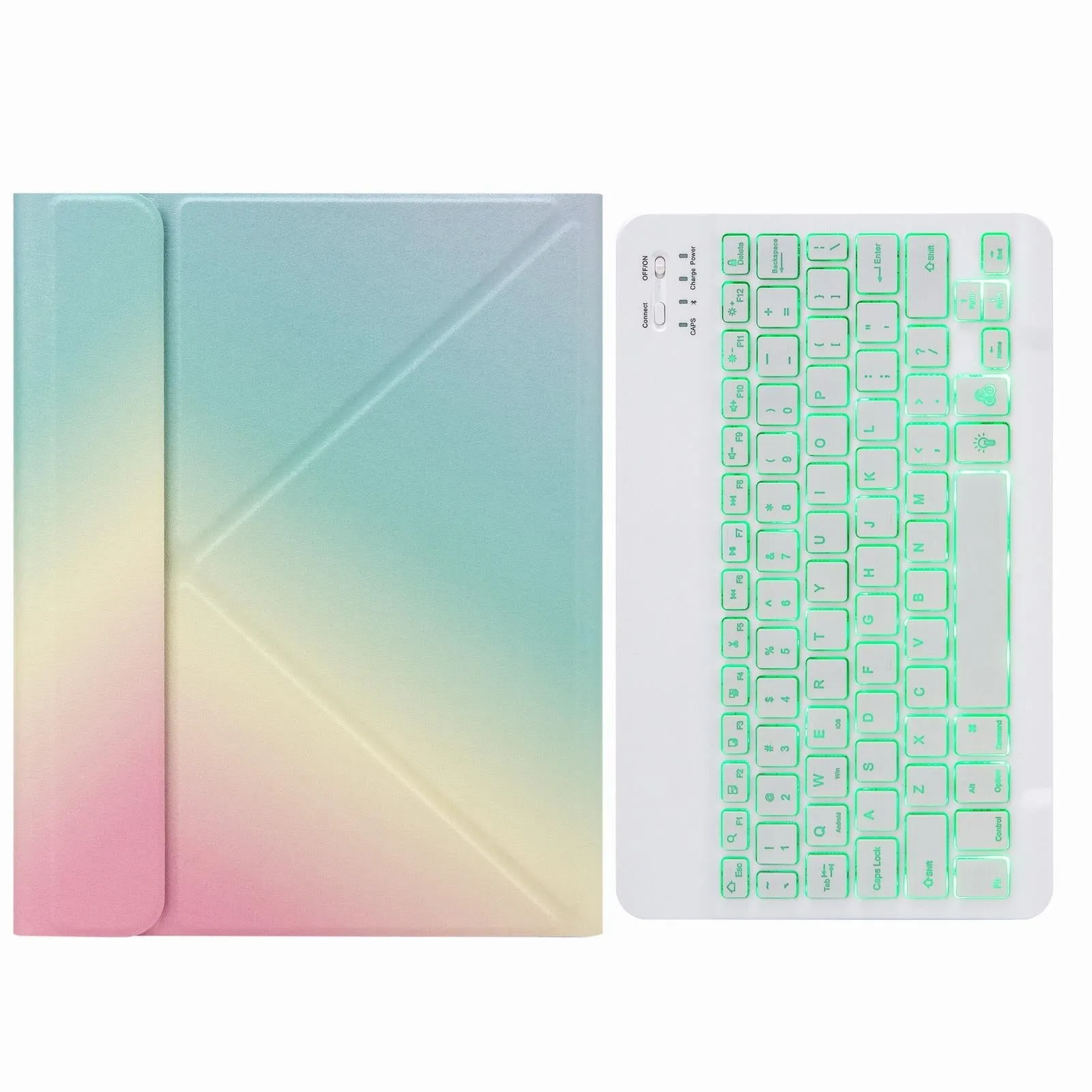 Bluetooth Keyboard Leather Case For Ipad 10.2 / 10.5 With Monochrome Backlight & Three-Fold Holder