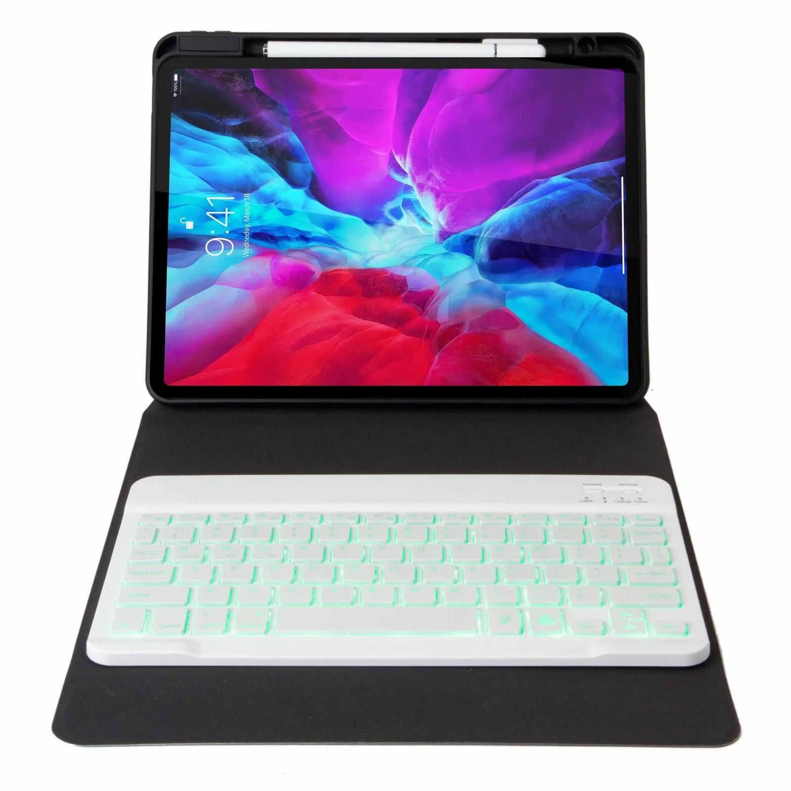 Bluetooth Keyboard Leather Case For Ipad 10.2 / 10.5 With Monochrome Backlight & Three-Fold Holder