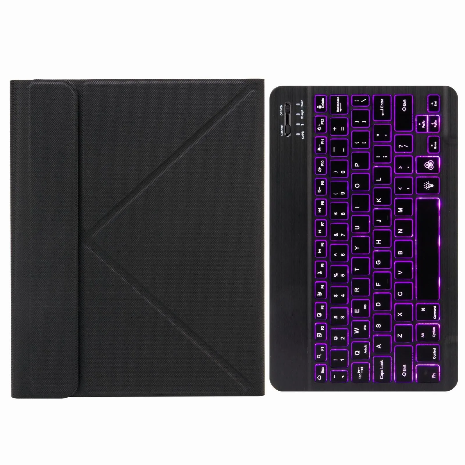 Bluetooth Keyboard Leather Case For Ipad 10.2 / 10.5 With Monochrome Backlight & Three-Fold Holder