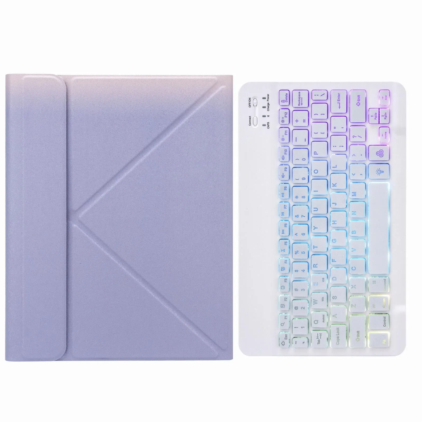 Bluetooth Keyboard Leather Case For Ipad 10.2 / 10.5 With Tri-Colour Backlight & Three-Fold Holder