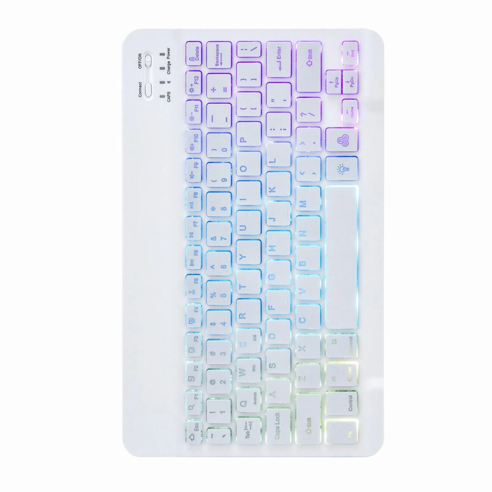 Bluetooth Keyboard Leather Case For Ipad 10.2 / 10.5 With Tri-Colour Backlight & Three-Fold Holder