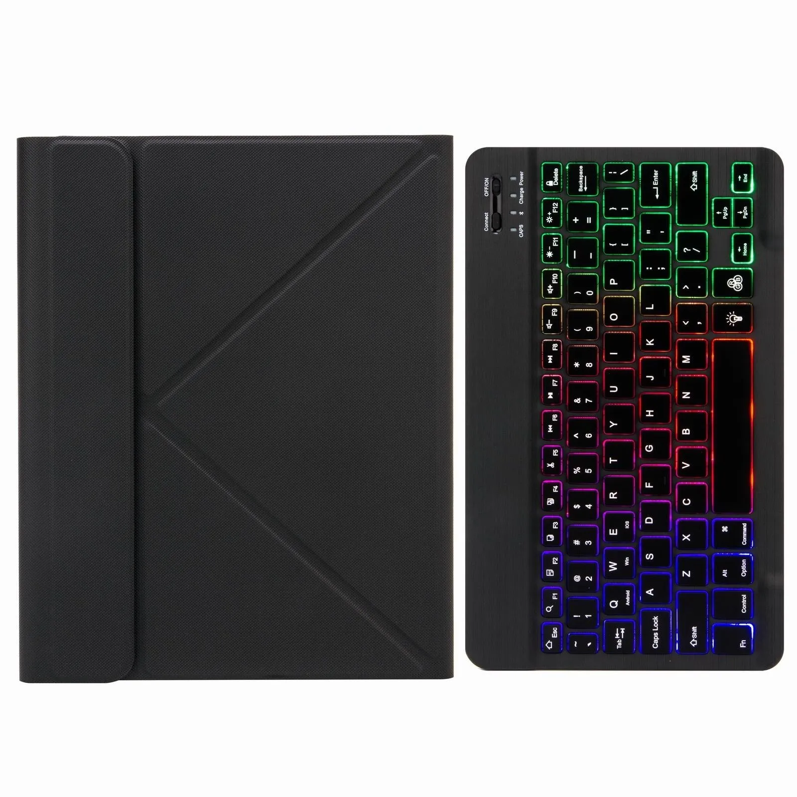 Bluetooth Keyboard Leather Case For Ipad 10.2 / 10.5 With Tri-Colour Backlight & Three-Fold Holder