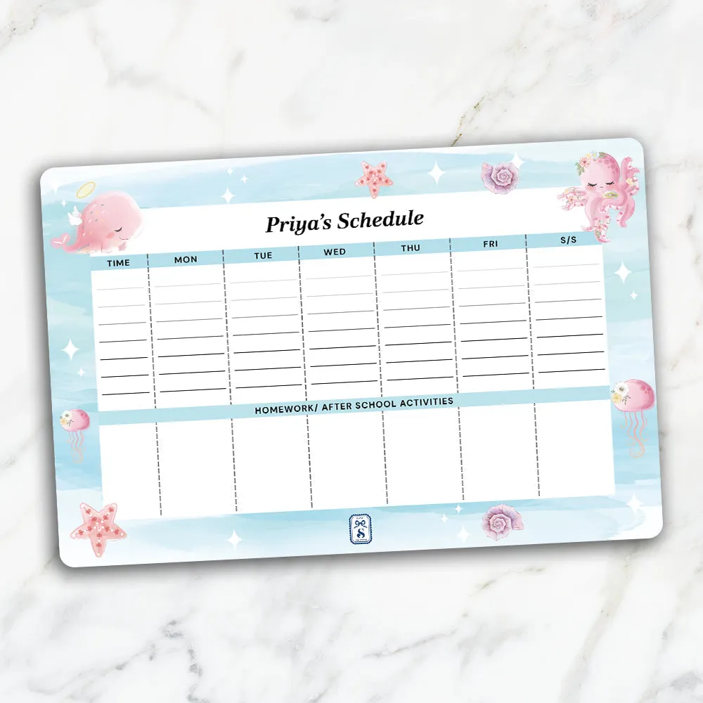 Blushing Underseas Kids Schedule Planner