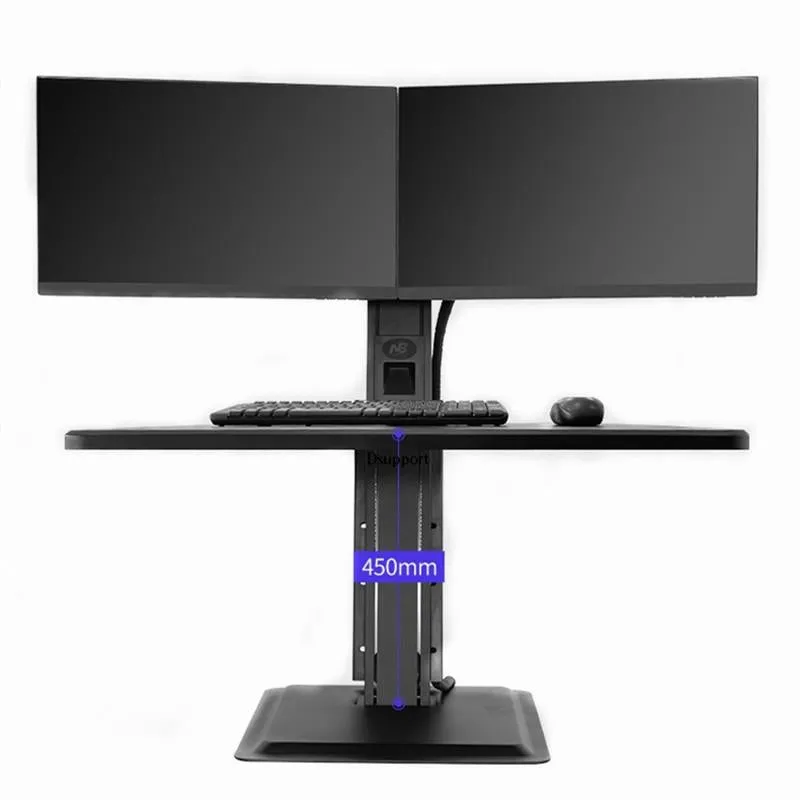 Computer Stand 22-27 Inch Dual Monitor Mount with Keyboard Plate