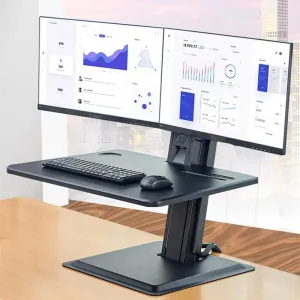 Computer Stand 22-27 Inch Dual Monitor Mount with Keyboard Plate