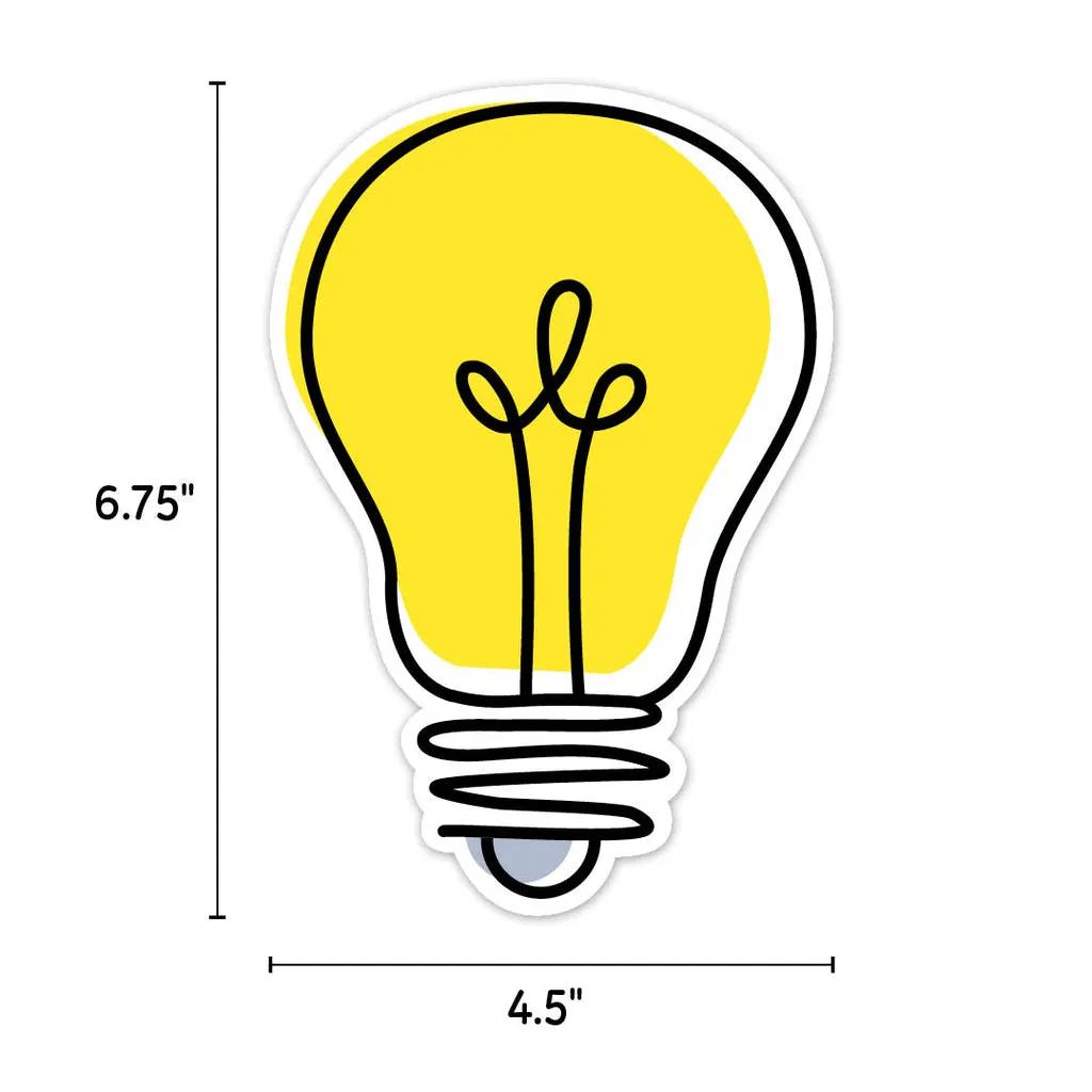 Creative Teaching Doodle Lightbulb 6" Designer Cut-Outs, 36 Count (CTP 15091)