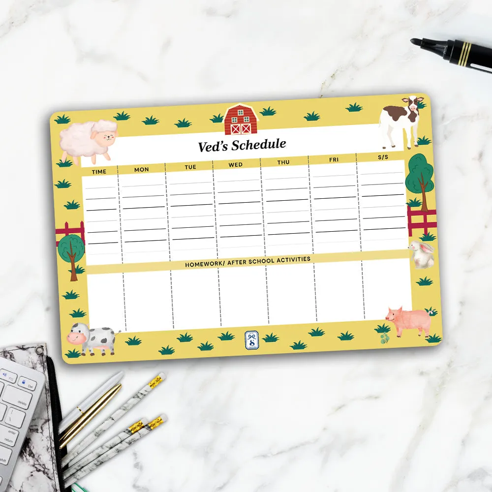 Farm Friends Kids Schedule Planner
