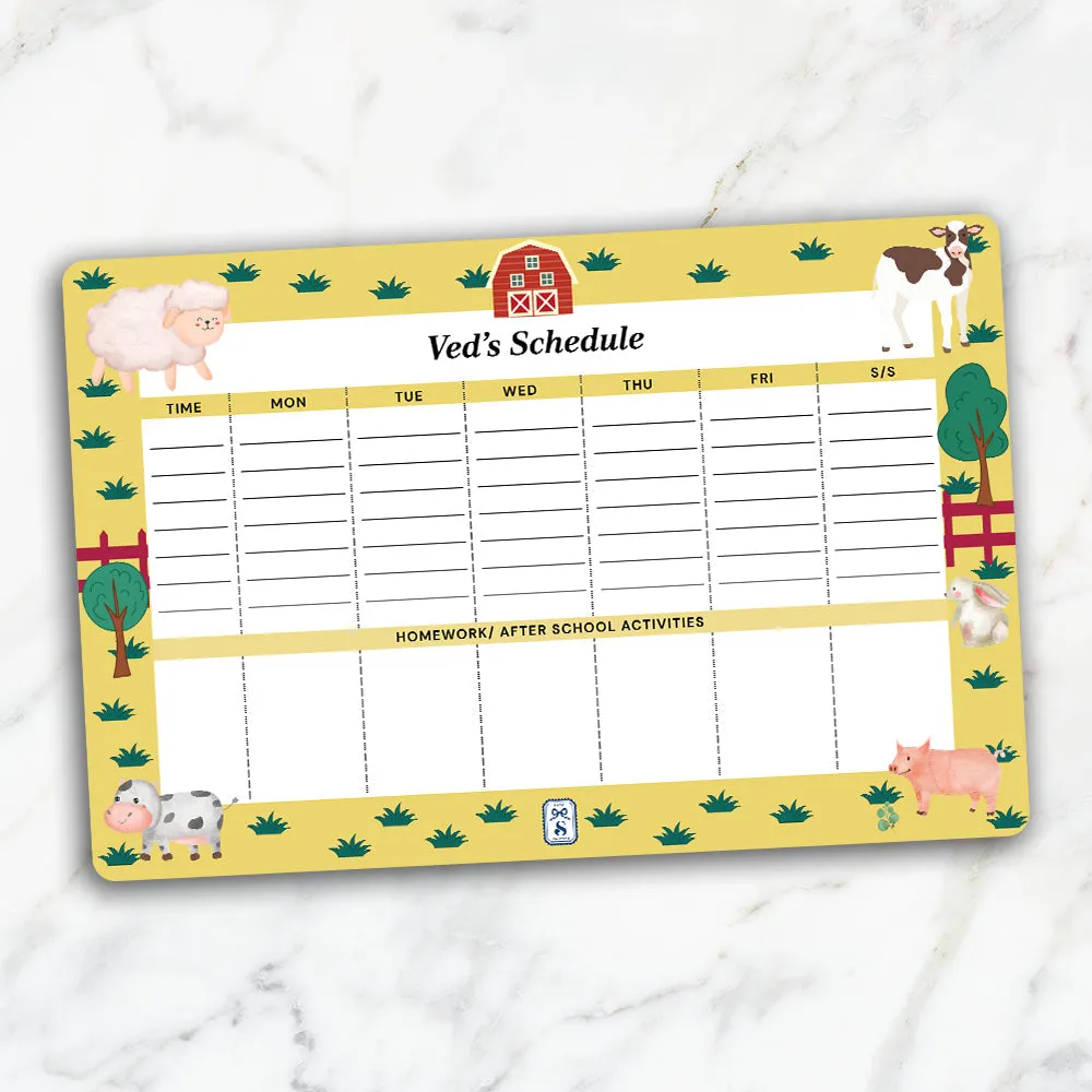 Farm Friends Kids Schedule Planner