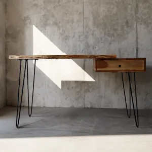 Light Wood Live Edge Desk