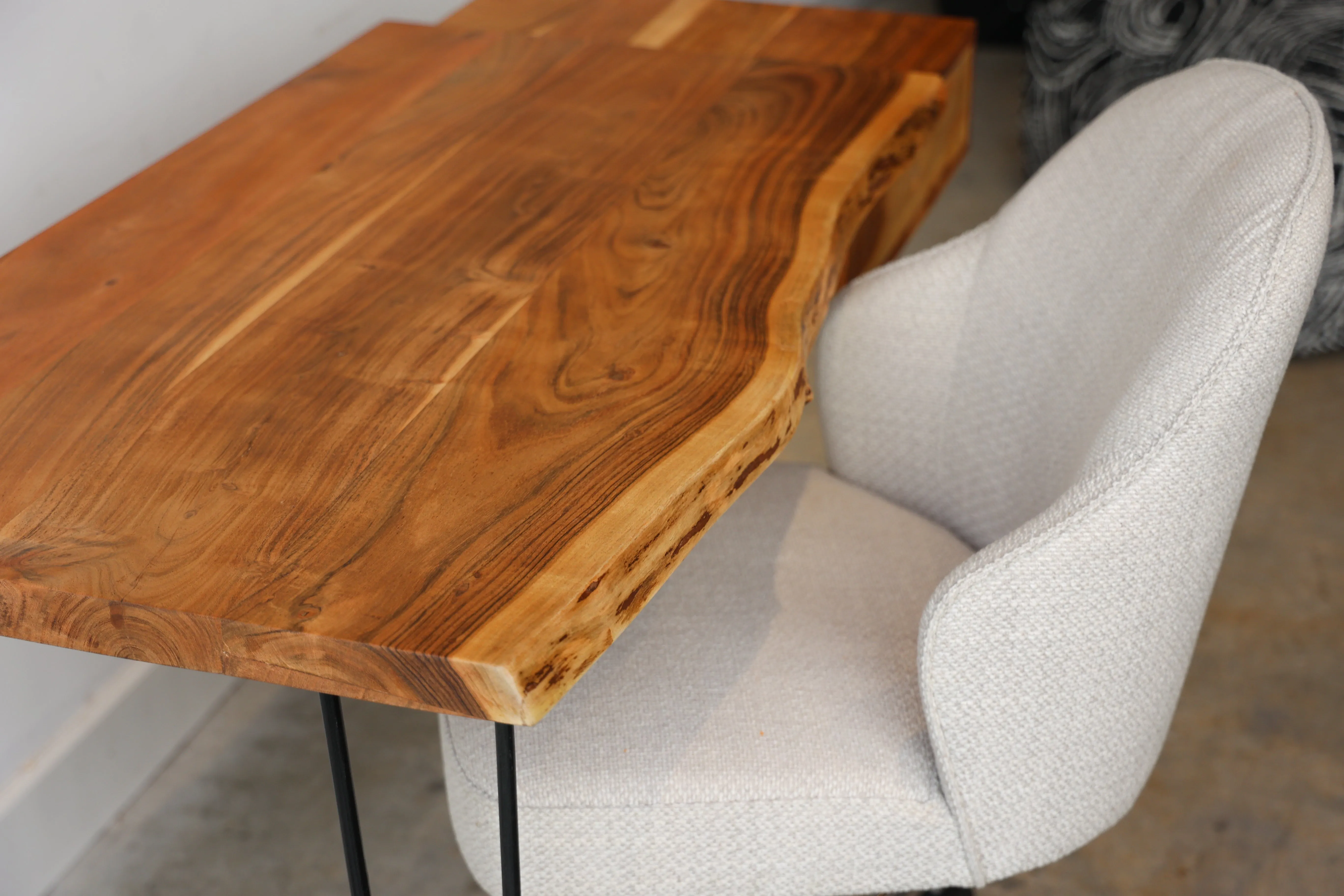 Light Wood Live Edge Desk