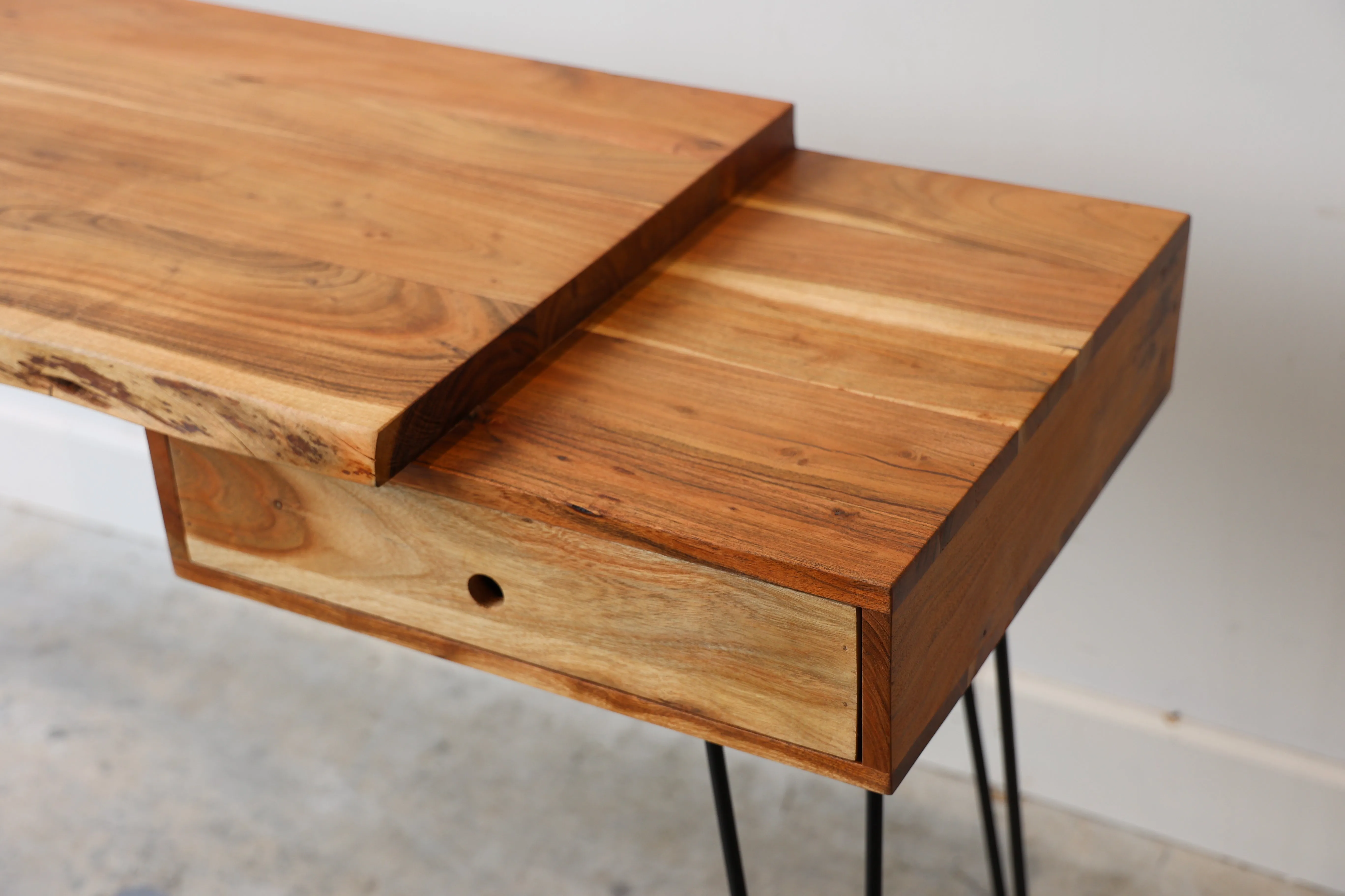 Light Wood Live Edge Desk