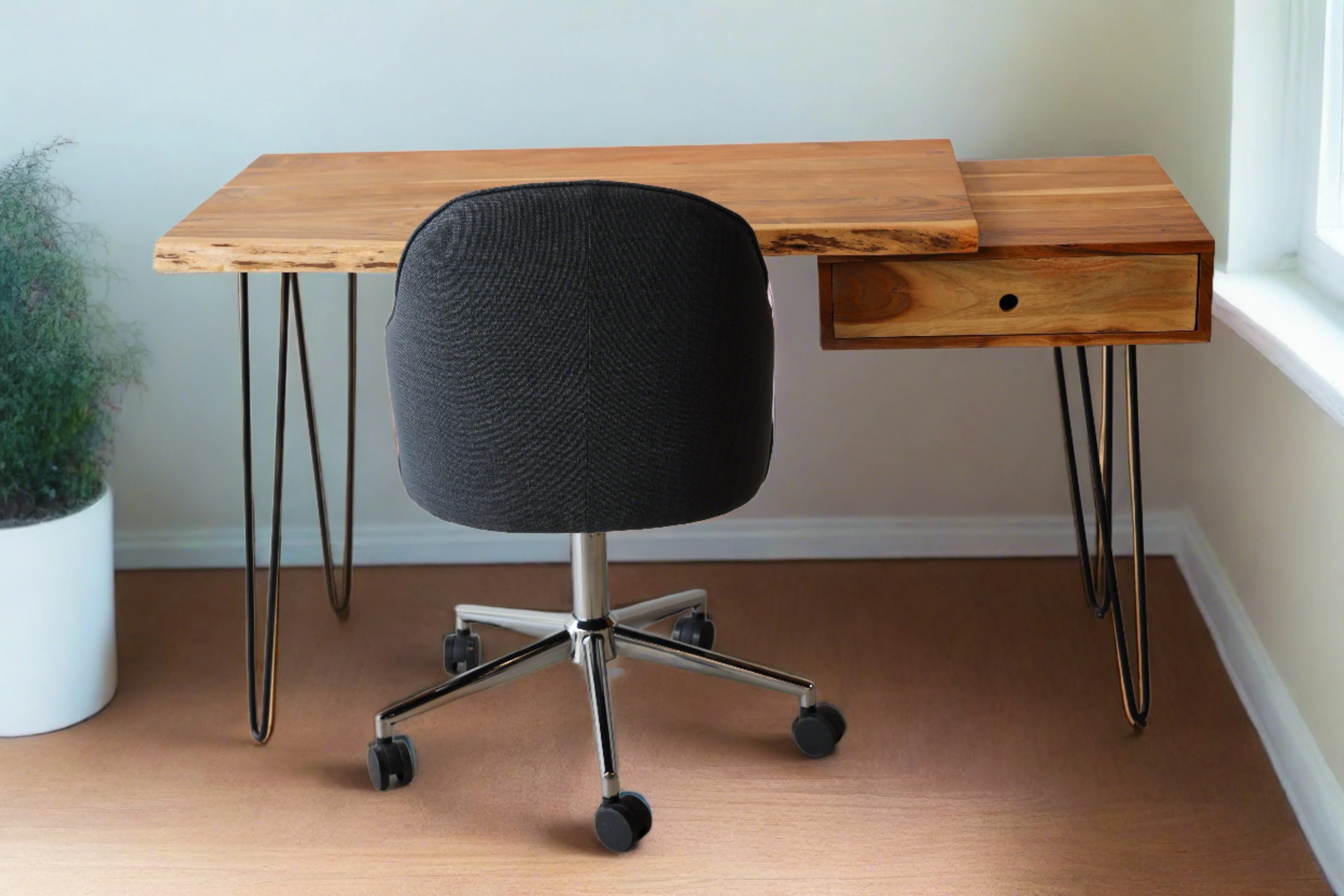 Light Wood Live Edge Desk