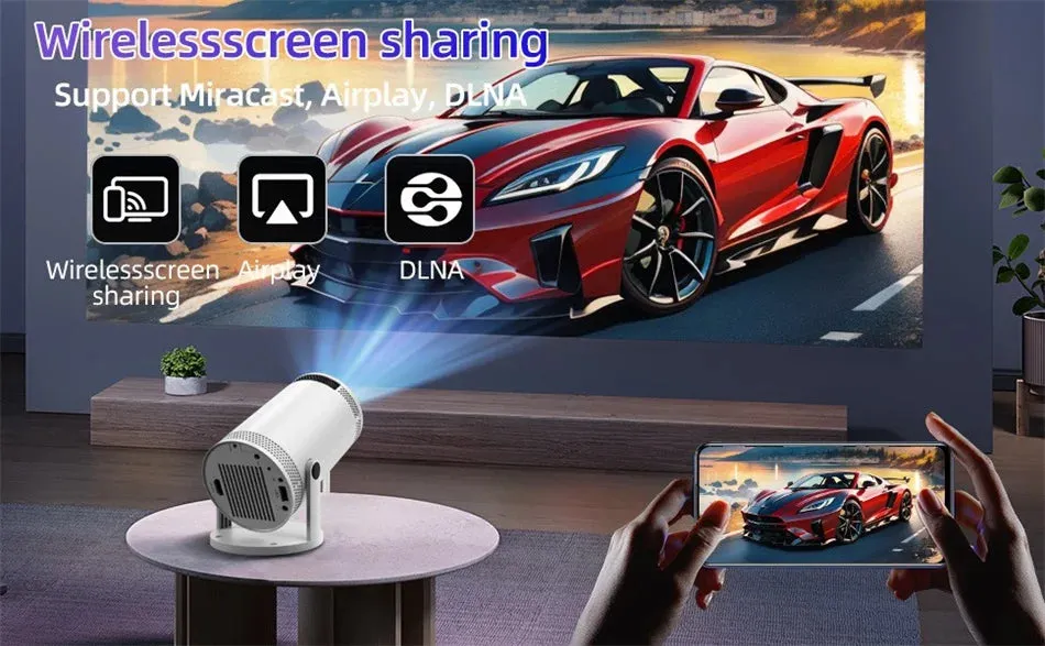 Portable Smart Projector 4K HD Screen 1280*720P 5G Wireless.