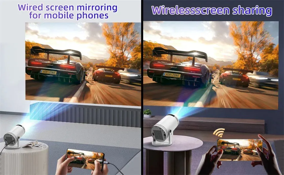 Portable Smart Projector 4K HD Screen 1280*720P 5G Wireless.