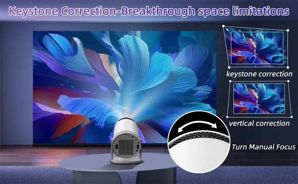 Portable Smart Projector 4K HD Screen 1280*720P 5G Wireless.