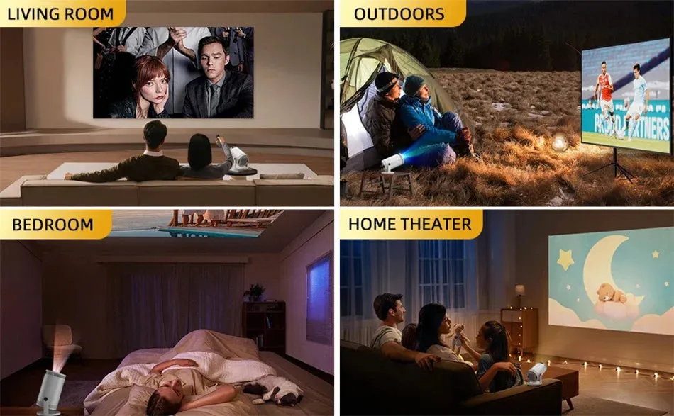 Portable Smart Projector 4K HD Screen 1280*720P 5G Wireless.
