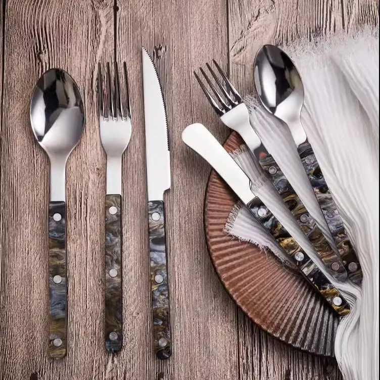 Steak Knife Cutlery Set - Brown