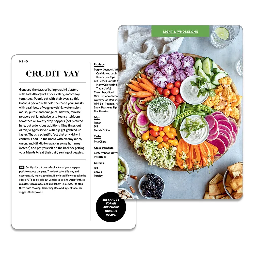 the cheese board deck: 50 cards for styling spreads, savory and sweet