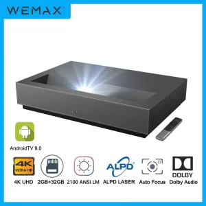 WEMAX Nova 4K Smart UHD Short Throw Laser Projector for Home Theater Lumens ALPD 3.0 Ultra HD Laser Projectors