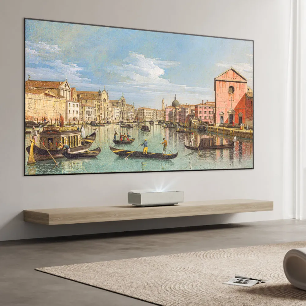 XGIMI Aura 2 Short Throw Projector 2500 ISO 4K IMAX with 100Inch Screen Bundle